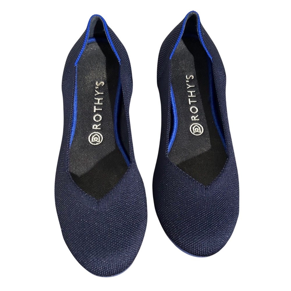 Rothy's The Flat Round Toe Maritime Navy Blue 10 Casual Everyday‎ Comfort
